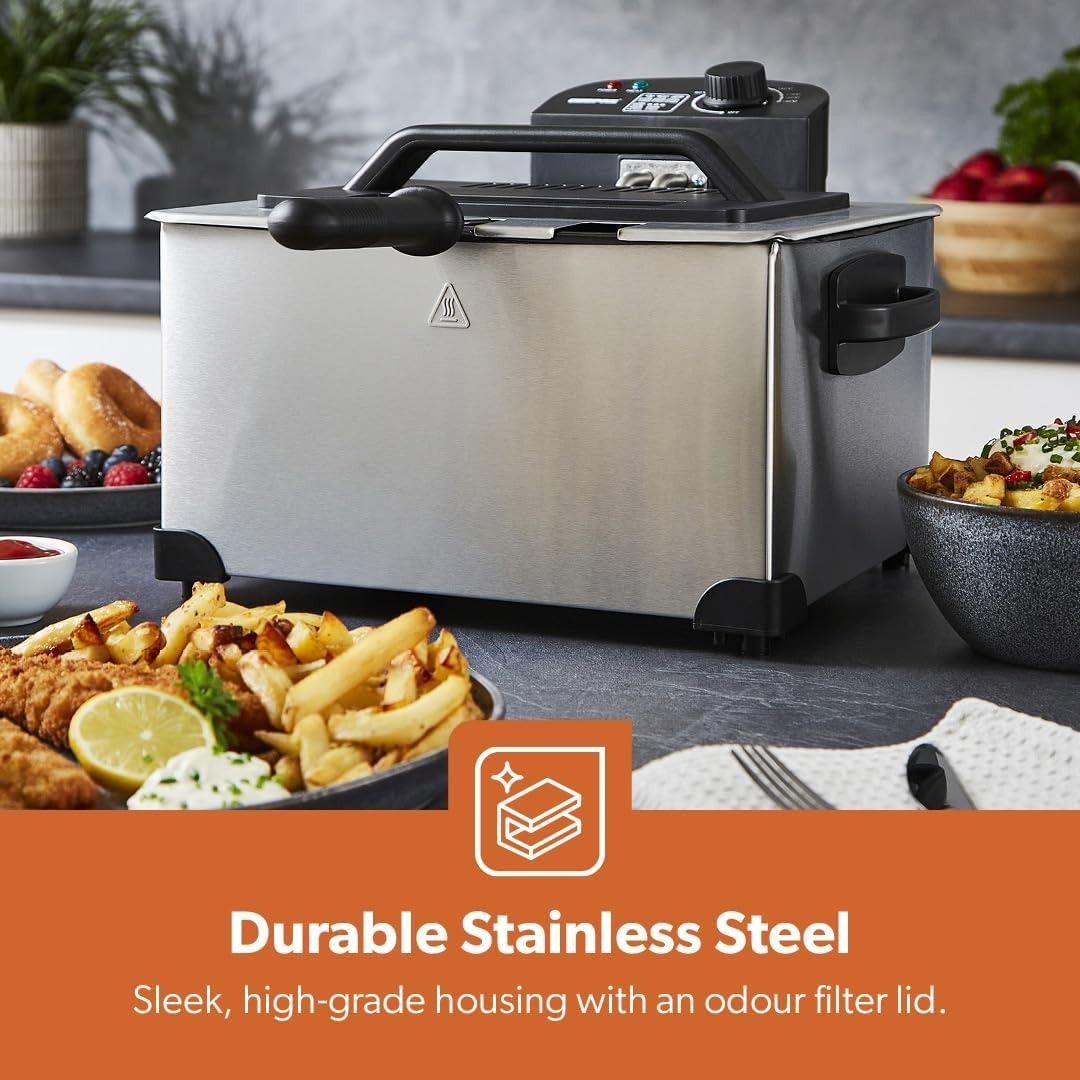 5L Deep Fat Fryer Triple Basket Electric Fryer 2000W Temp Control