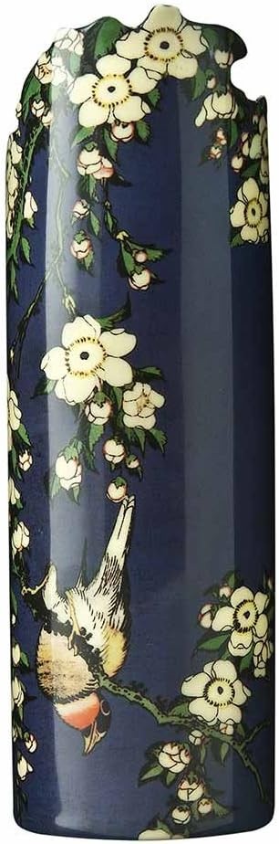 Japanese Art Porcelain Vase 19cm Floral Bird Decorative Table Accent