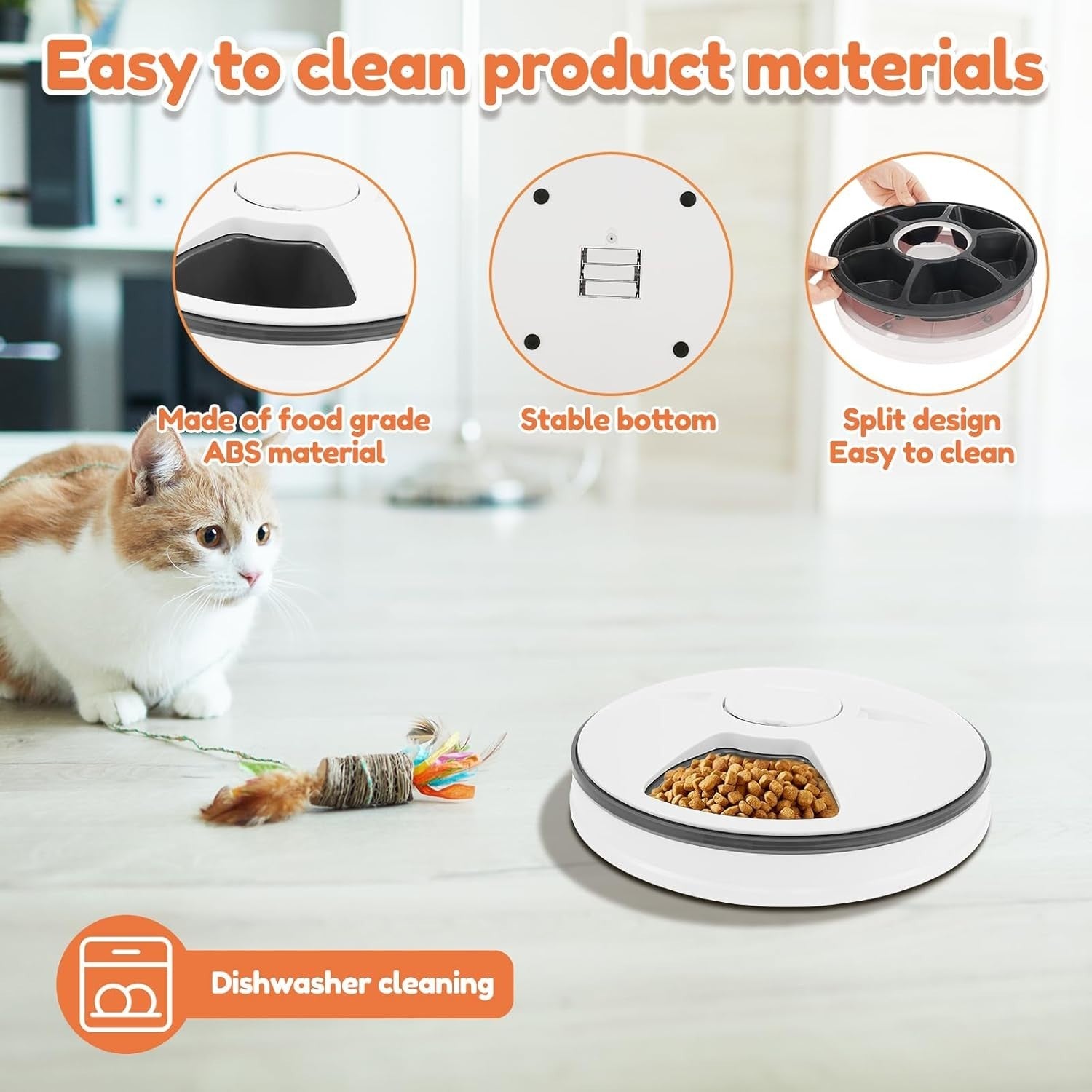 6 Meal Automatic Wet Food Pet Feeder Timer Battery Powered Dispenser
