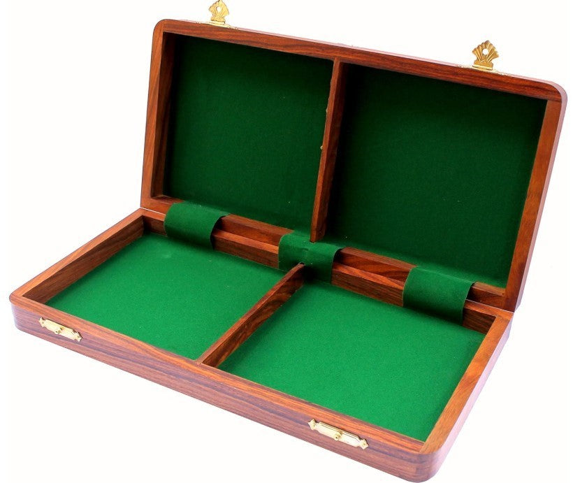 Luxury 14" Folding Wooden Chess Set – Inlaid Board + Brass Staunton Pieces