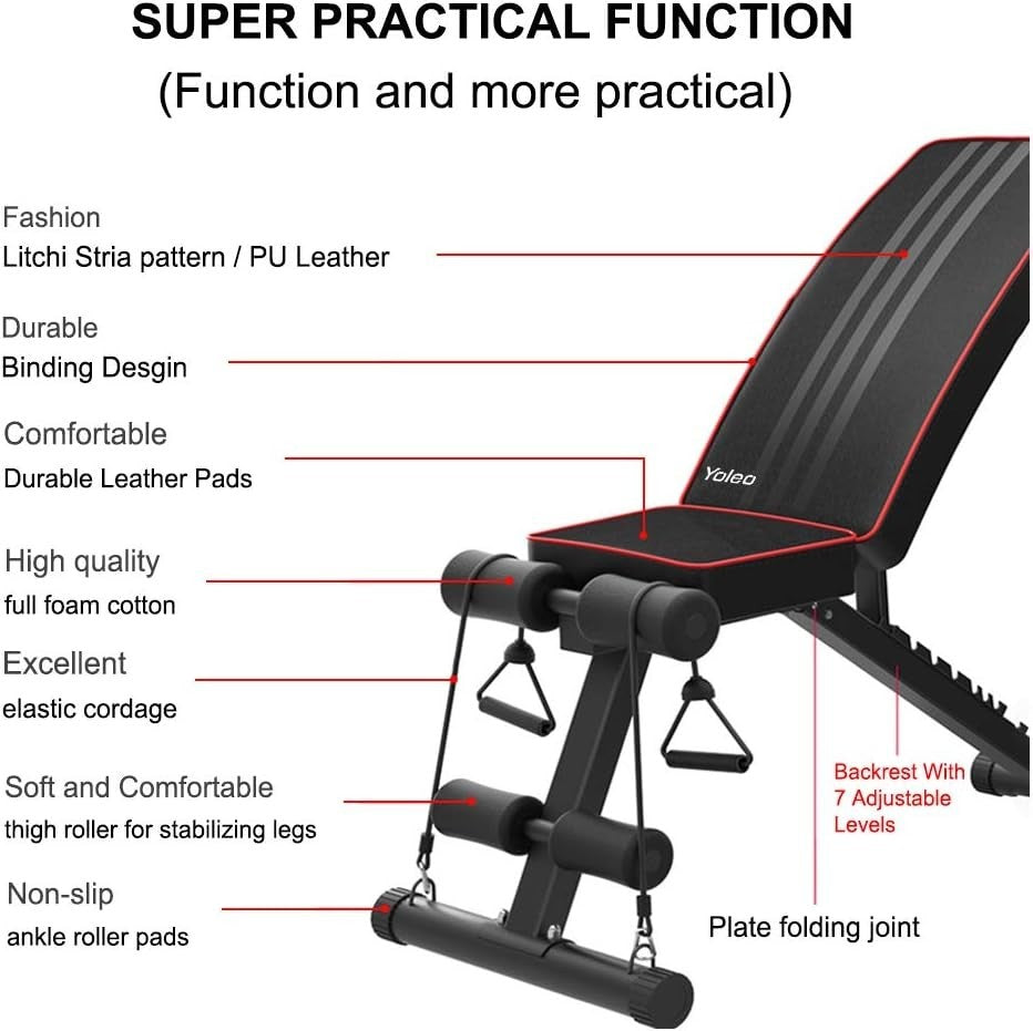 Adjustable Weight Bench Foldable Incline Decline Home Gym 150kg Capacity