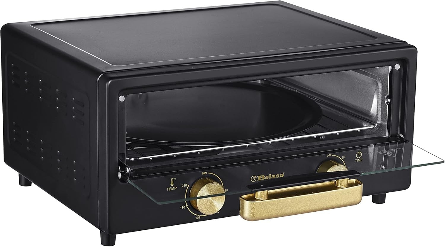 12" Electric Mini Oven 1800W Pizza Maker Toaster Grill Baking Tray Black