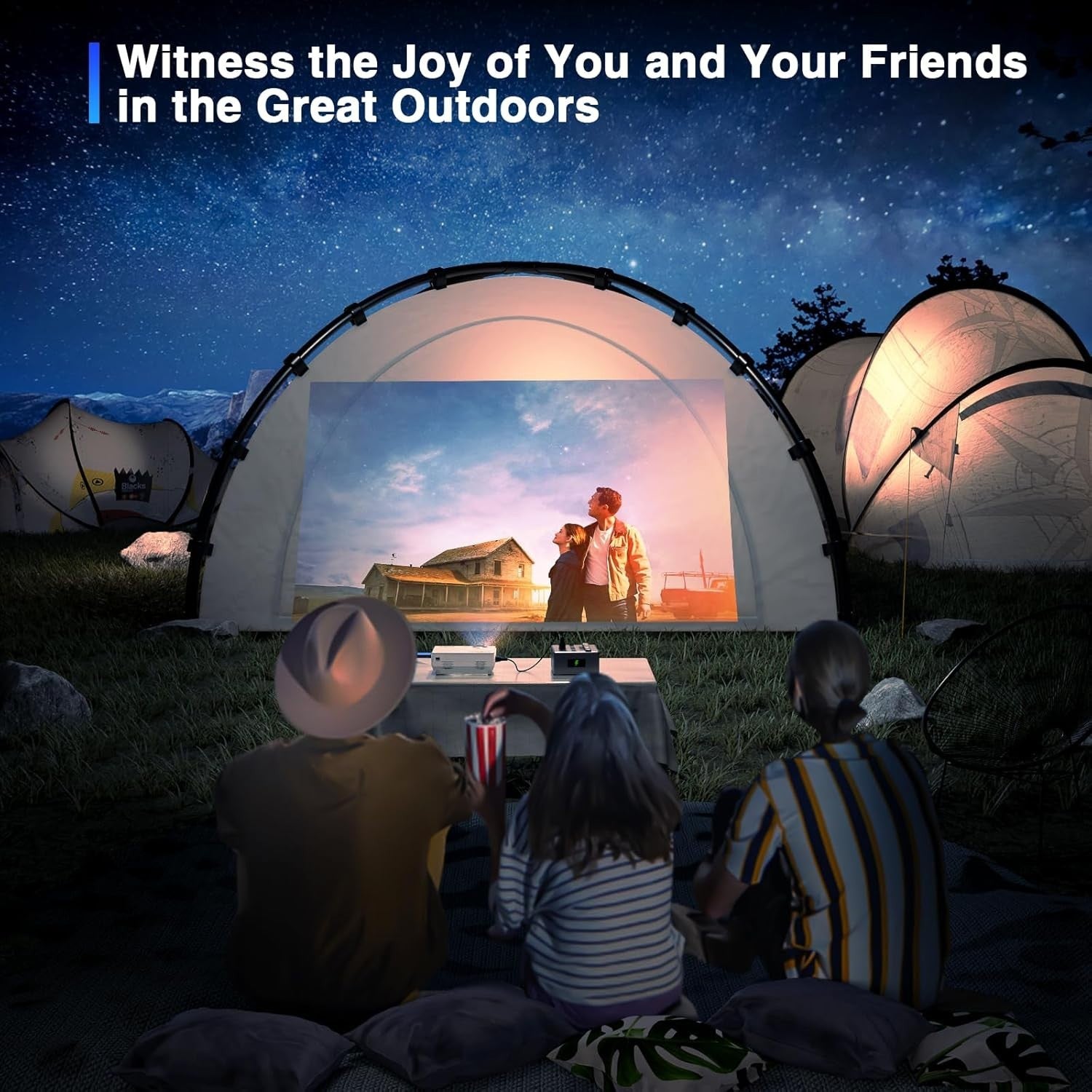 1080P WiFi Bluetooth Mini Projector 20000 Lumens Portable Home Cinema
