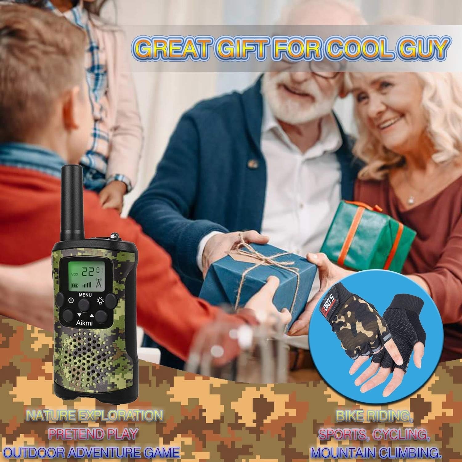 Kids Walkie Talkies 8 Channel 3KM Long Range Outdoor Adventure Toy Set