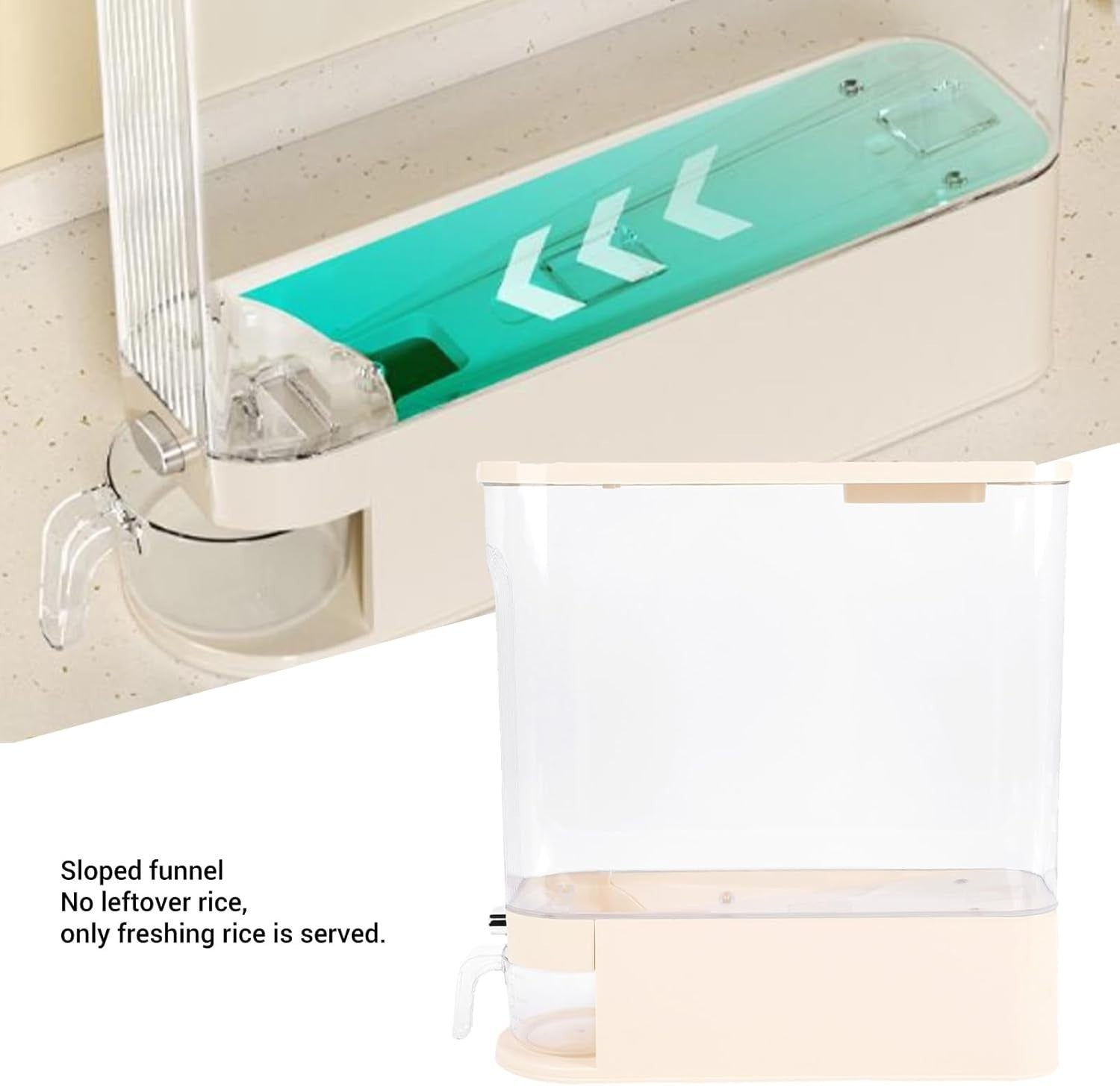 Slim Rice Dispenser Damp Proof Grain Storage Container Food Grade PP