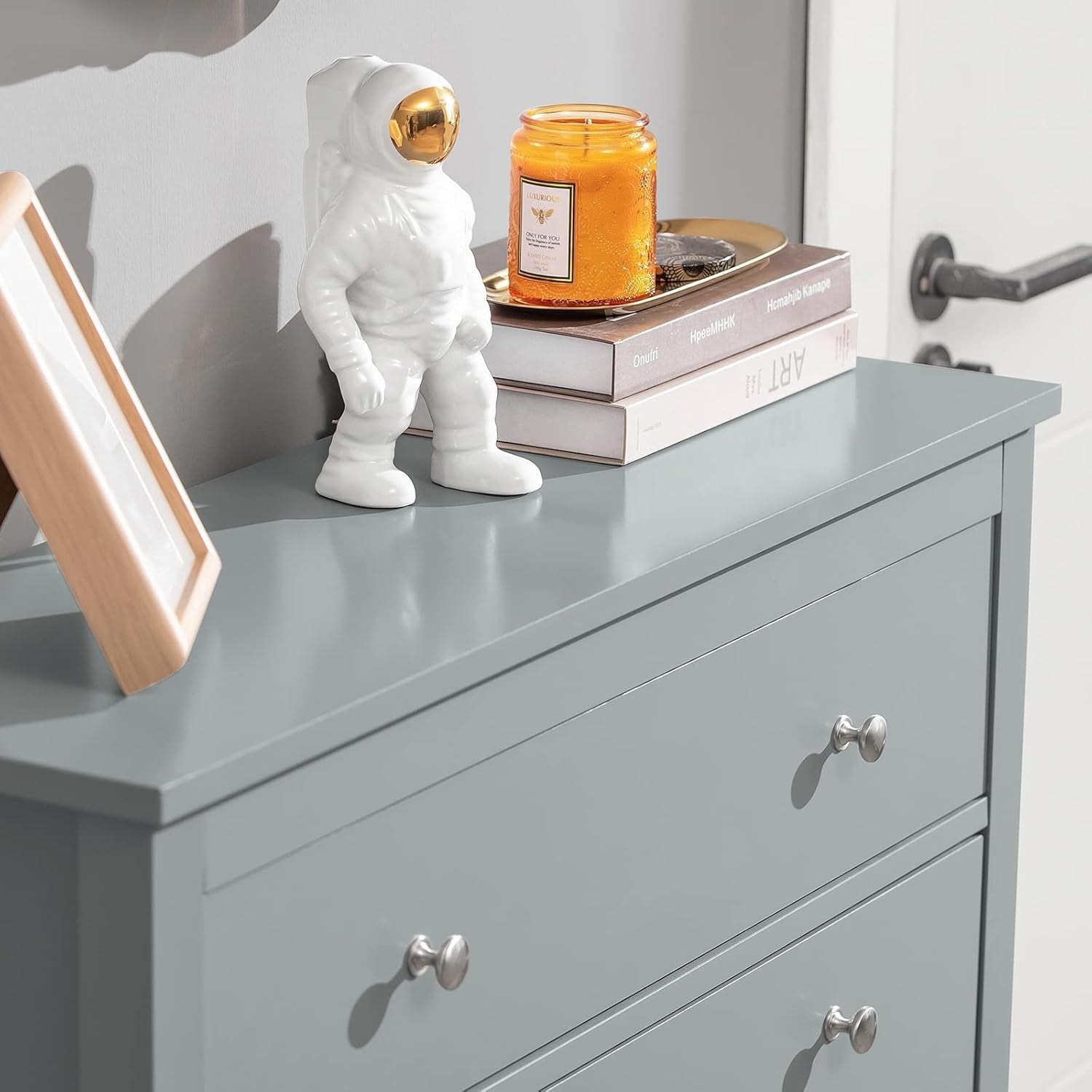 Slim Modern Grey Shoe Cabinet with Drawer & Flip Doors, 12-Pair Storage