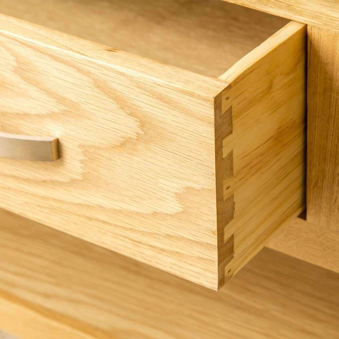 Solid Oak Coffee Table with Storage Drawer & Shelf | Rustic Wood 85x55