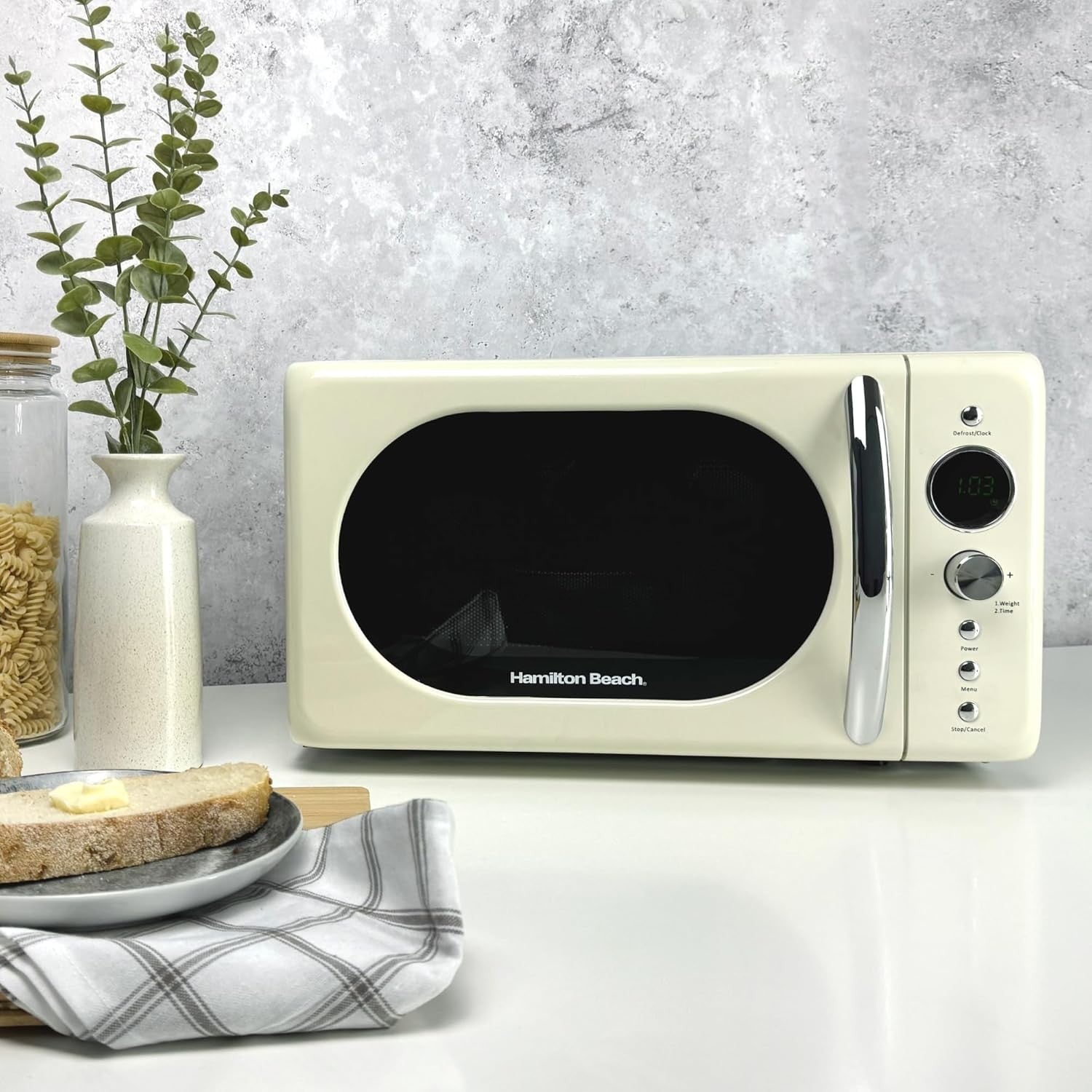 20L Retro Microwave Kettle & 2 Slice Toaster Set Latte