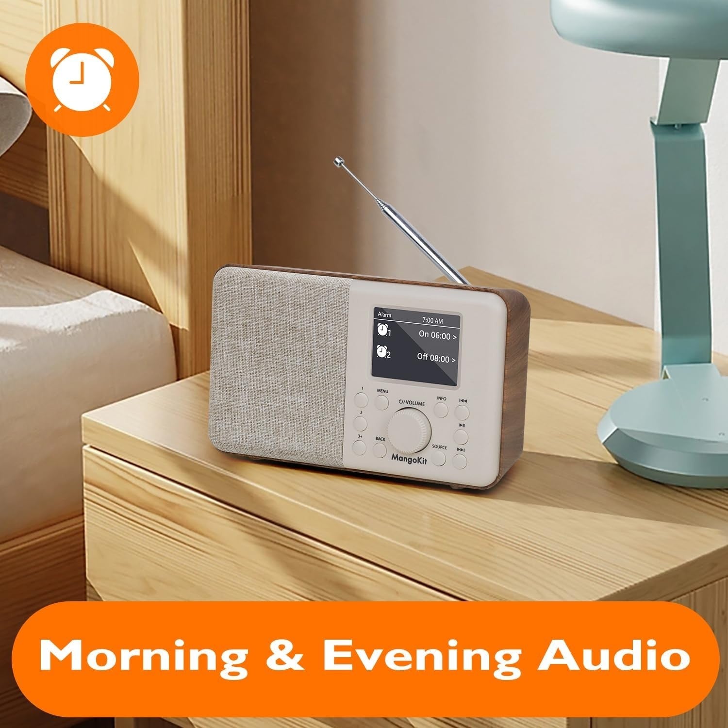 Portable DAB/DAB+ FM Digital Radio Bluetooth Alarm