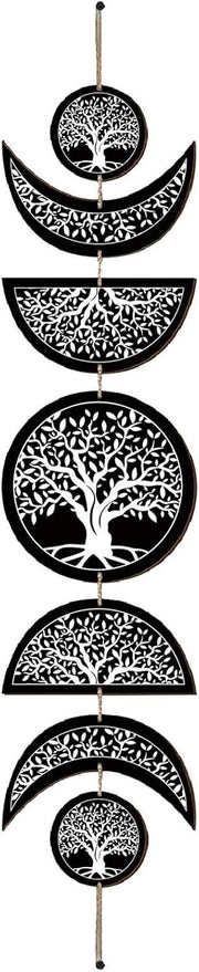 Moon Phase Wall Decor Wooden Boho Hanging Nordic Gothic Art