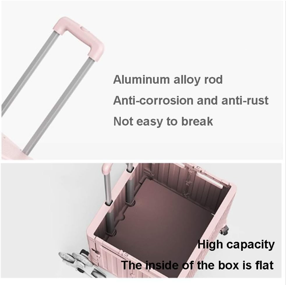 Beige Foldable 8-Wheel Stair Climber Cart Lightweight Portable Rolling Trolley
