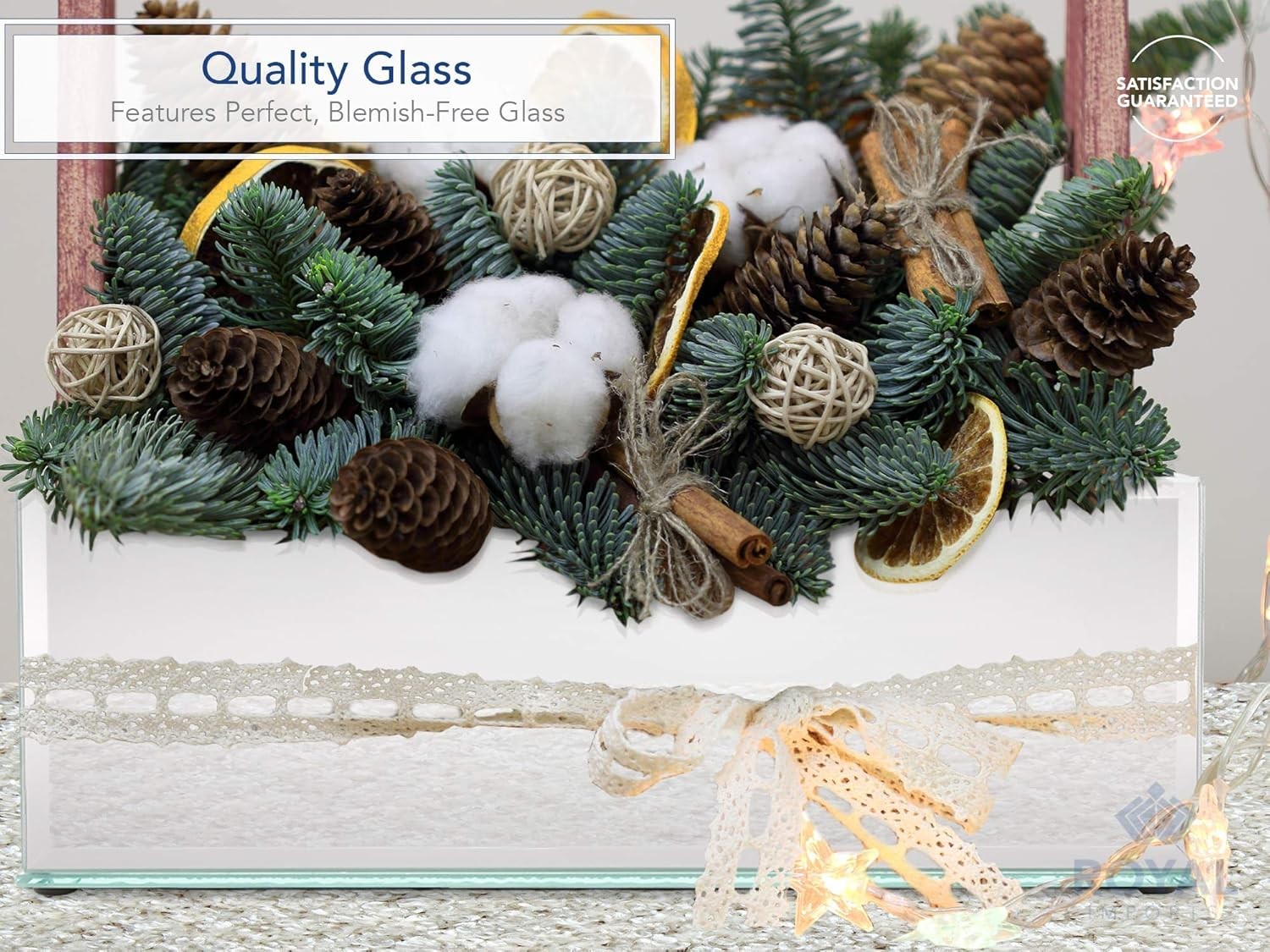 Rectangular Glass Flower Vase Mirror Finish Table Centrepiece Wedding Decor