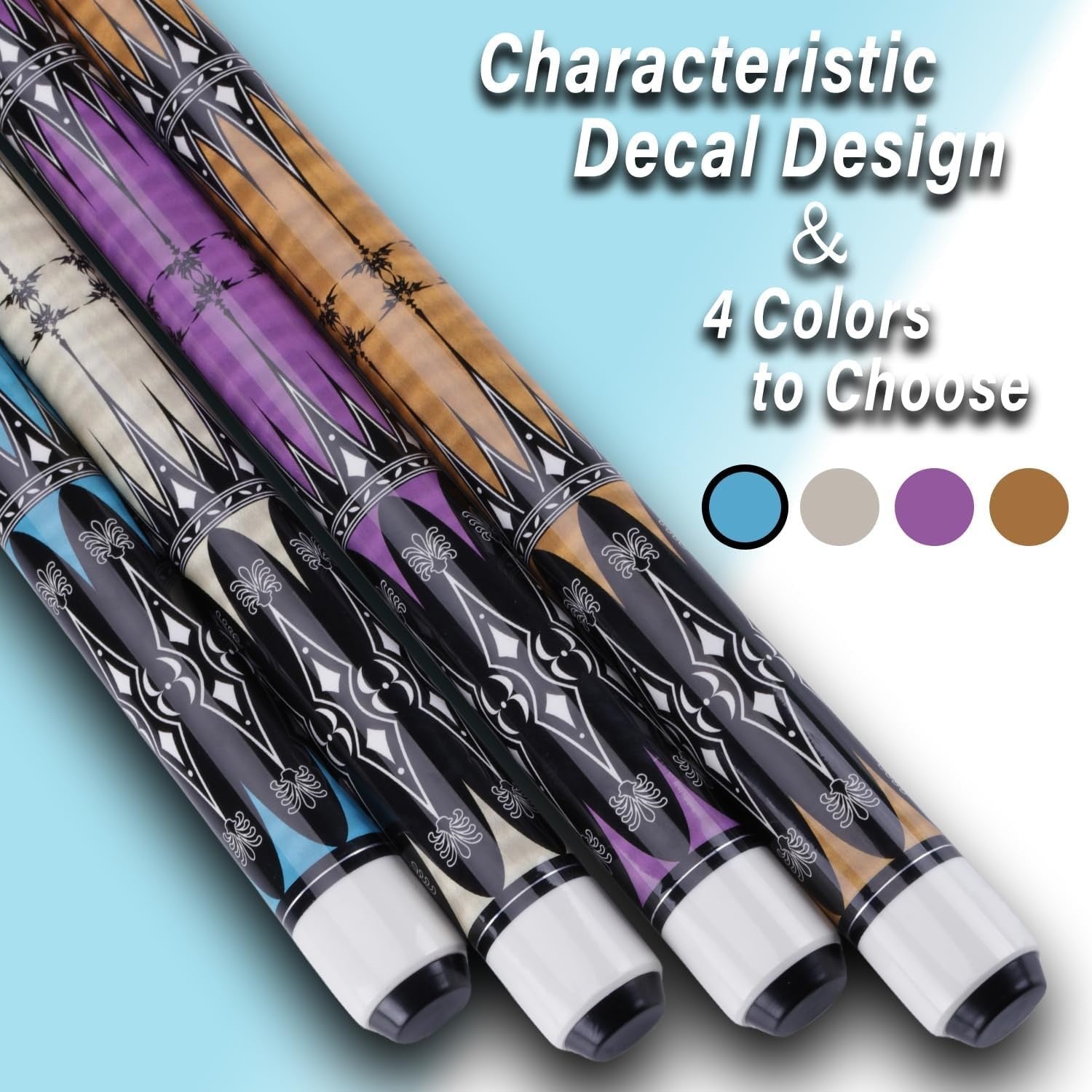 58” Maple Billiard Cue Stick 13mm Tip 2 Piece Pool Cue