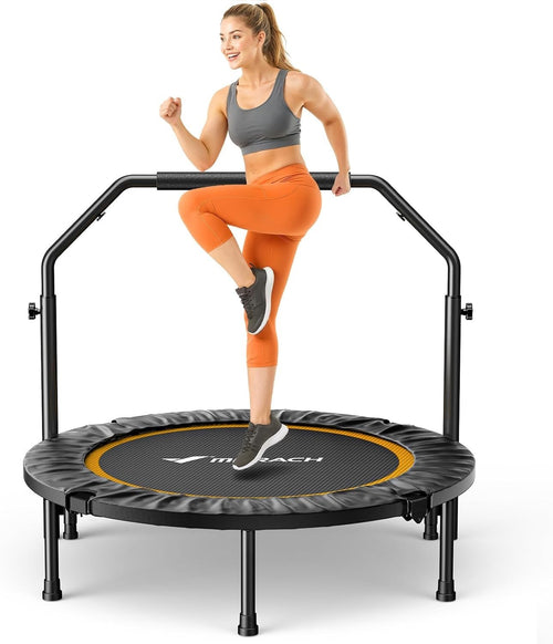 40” Foldable Fitness Rebounder Trampoline Quiet Indoor Exercise 330lb