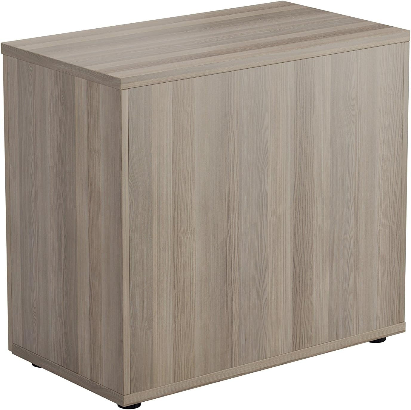 Grey Oak Desk Height Cupboard Lockable 80cm Office Storage