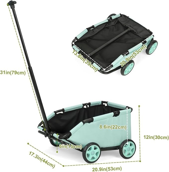 Mini Pet Wagon Pull Handle Foldable Dog Carrier Cart with Wheels Travel