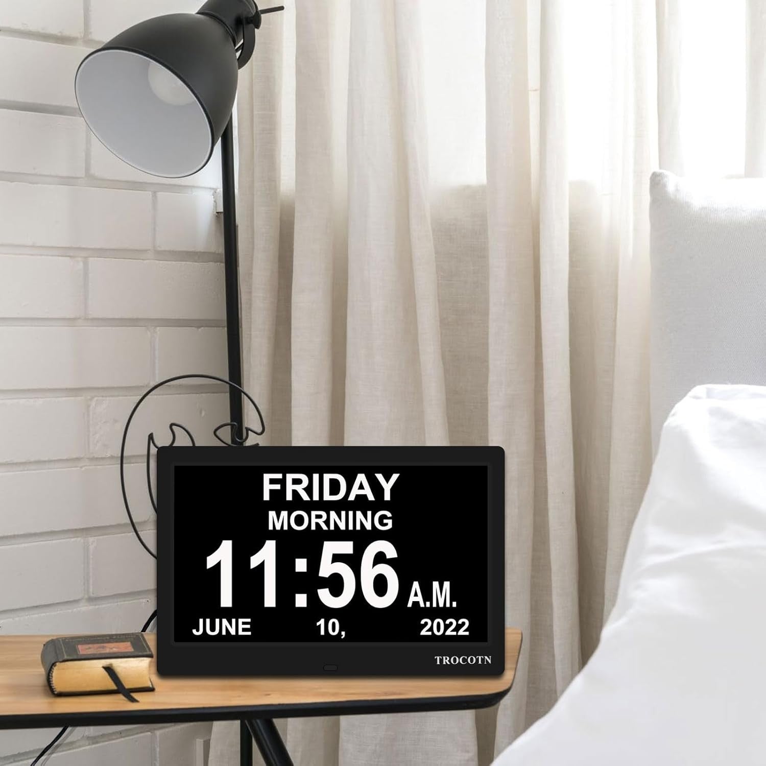 10” Dementia Digital Clock Large Day Date Display Dimming Elderly