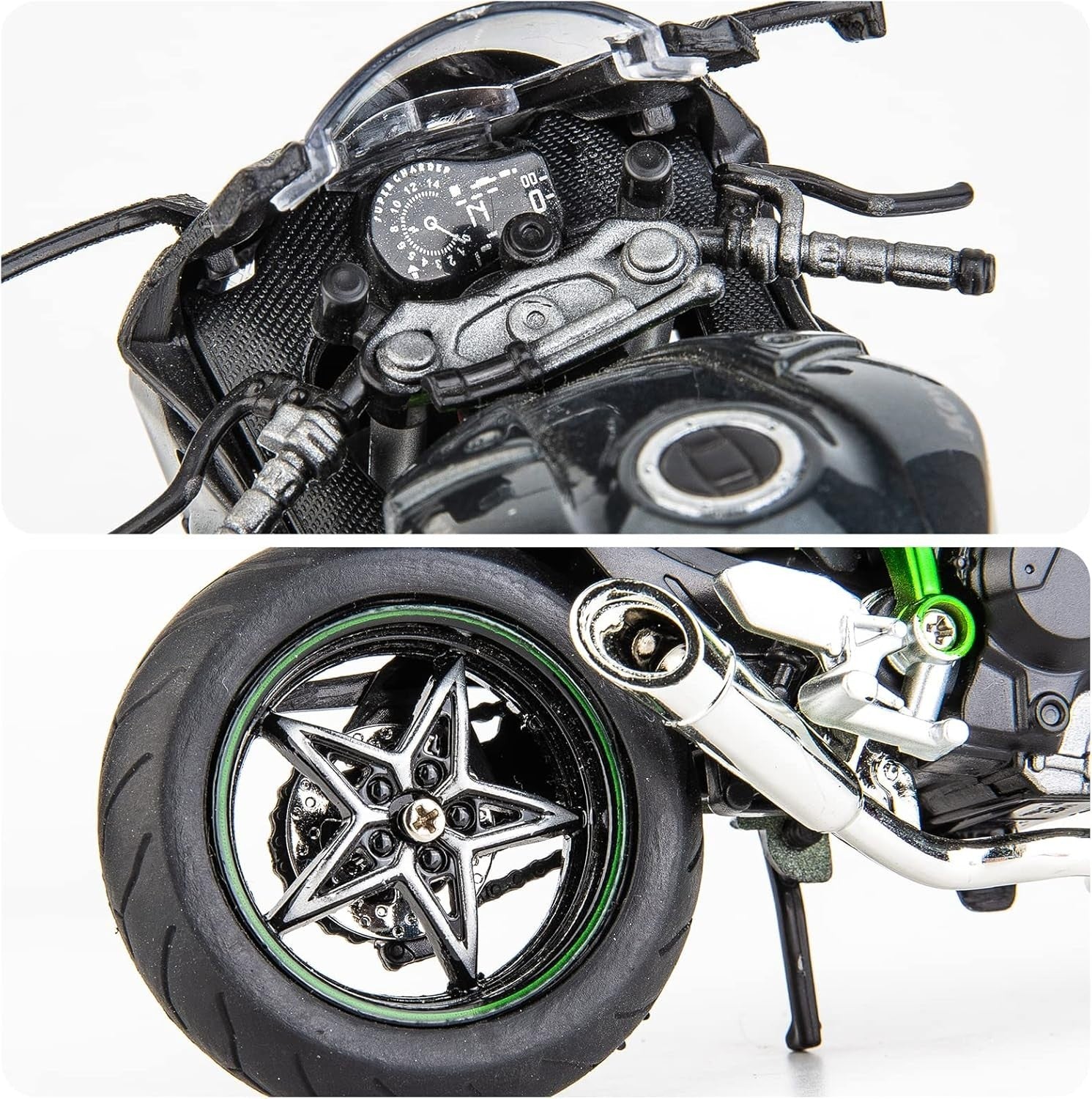1:12 Scale Diecast Motorcycle Model with Rotating Wheels & Realistic Details