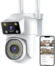 2K Dual Lens PTZ Security Camera Outdoor 360° WiFi Color Night Vision