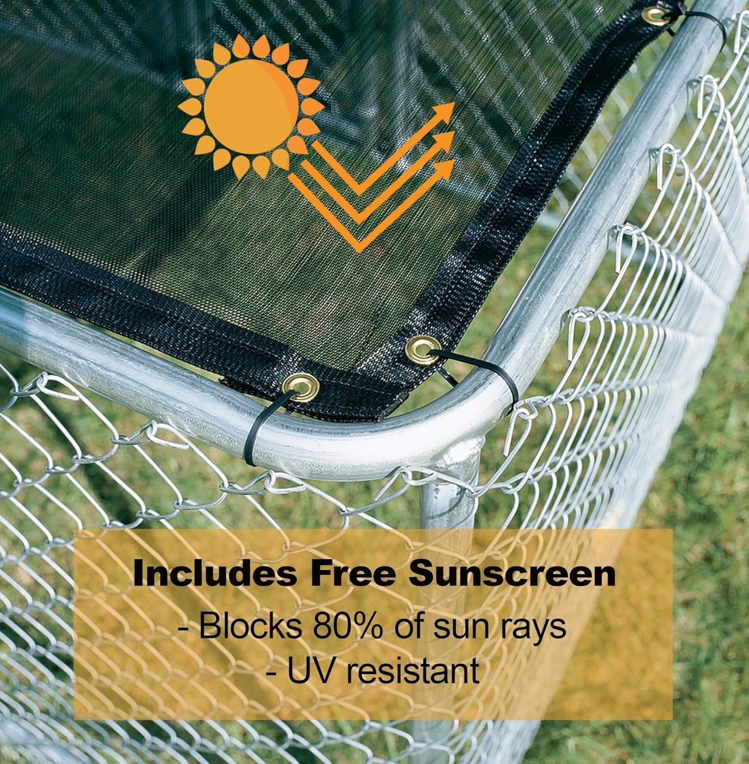 Large Outdoor Chain Link Dog Kennel 6x6ft | Heavy Duty with UV Sunshade