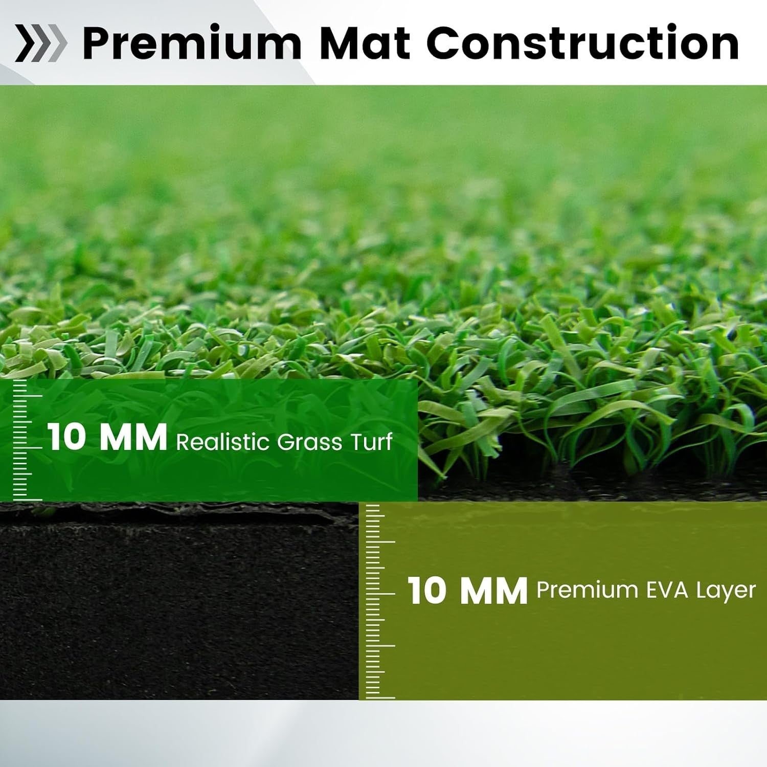 Golf Practice Hitting Mat 5x5ft Turf Mat with Rubber Tees & Alignment Sticks