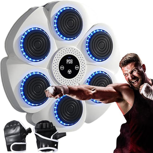 Smart Music Boxing Machine LED Punch Pad Bluetooth Wall Mount Home Gym