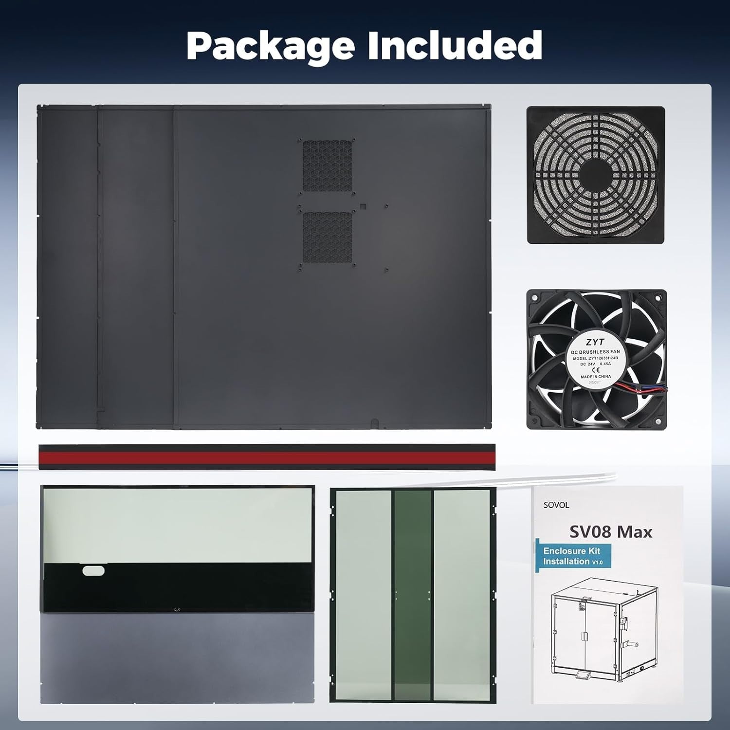 3D Printer MAX Enclosure Metal Tempered Glass Heat Filtration Kit