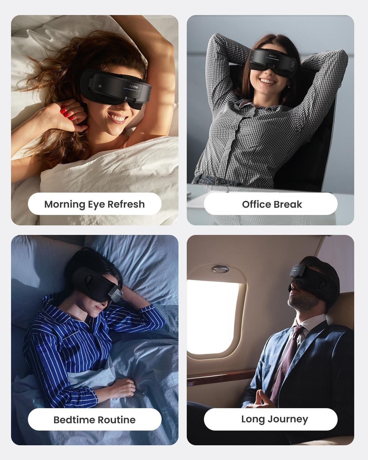 Heated Eye Massager Mask Sleep Stress Relief Dry Eyes Fatigue Bluetooth
