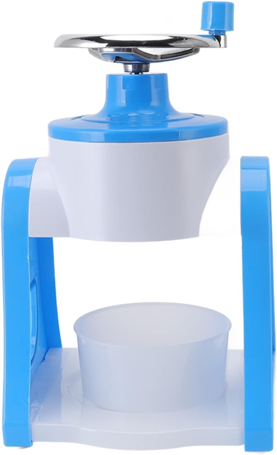 Manual Ice Crusher Shaved Ice Maker Portable Slush Snow Cone Blue