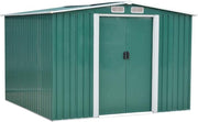 Outdoor Metal Garden Storage Shed Apex Roof 8x6FT Green
