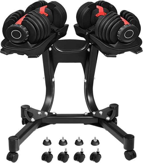 340LB Heavy Duty Dumbbell Rack with Wheels Adjustable Weight Stand Home Gym