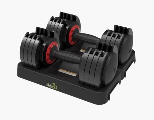 55LB Adjustable Dumbbell Twist Handle Non-Slip Home Gym Weight