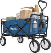 Folding Festival Trolley 90L Portable Camping Garden Cart on Wheels