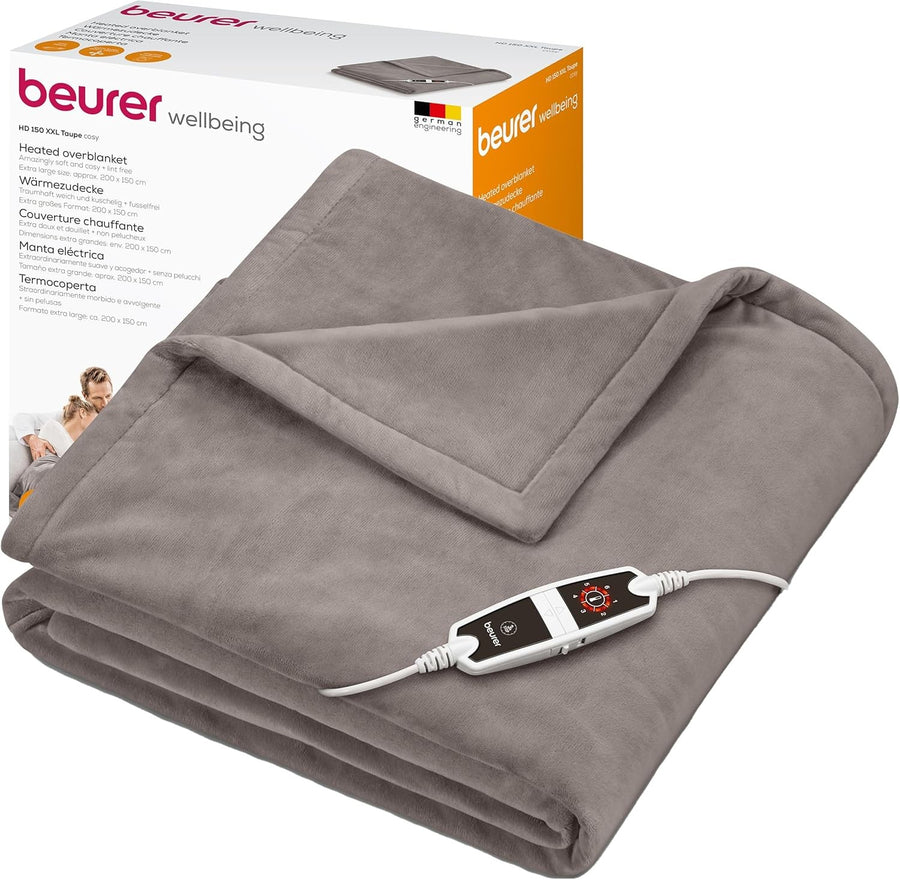 XXL Electric Heated Throw Blanket Soft Fleece 6 Heat Auto Shut Off Washable