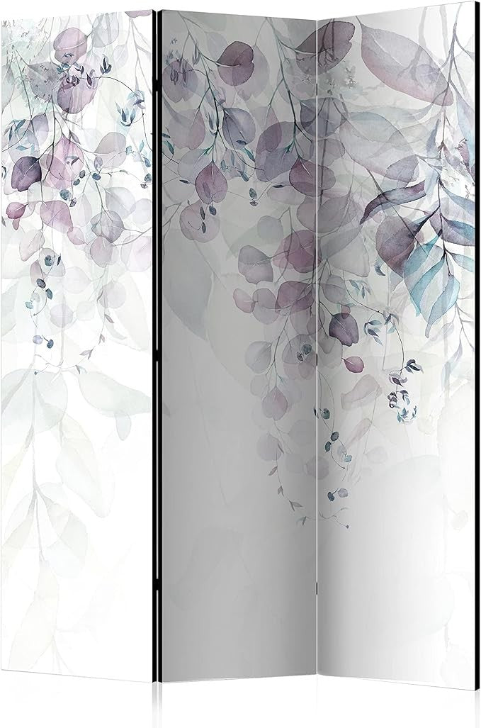 Purple Green Leaf Acoustic Room Divider 135x172cm Double Sided Screen