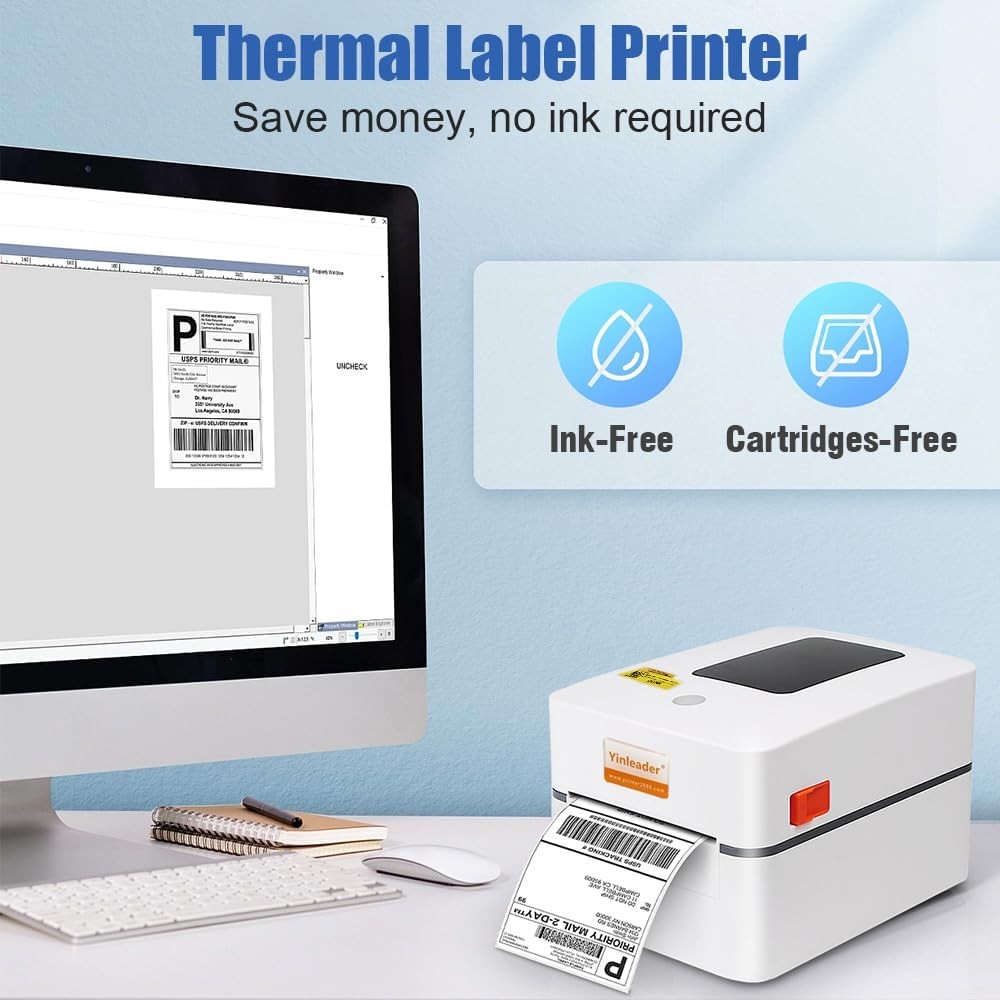 Bluetooth Thermal Shipping Label Printer 4x6 USB Postage