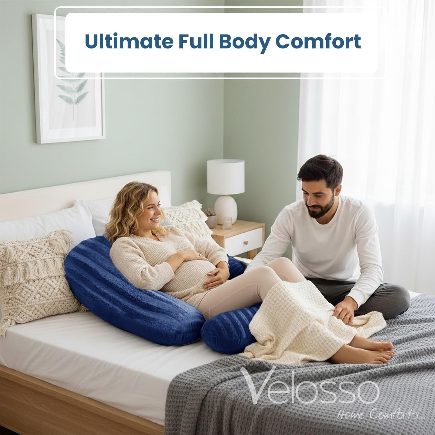 52" Pregnancy Body Pillow Full Length Faux Fur Side Sleeper Support
