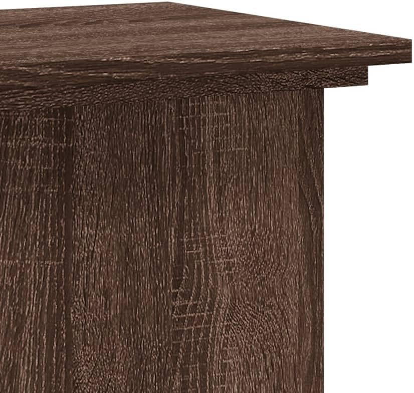 Tall Brown Oak Plant Stand 100cm Modern Wood Pedestal Table for Home Decor