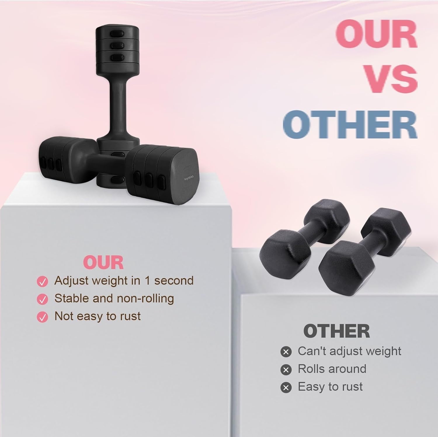 4-in-1 Fast Adjust Dumbbell Set 2–5.5LB Each Non-Slip Home Gym Weights