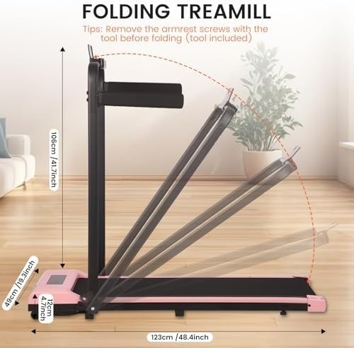 3-in-1 Foldable Walking Pad Under Desk Treadmill w/ Handle 10km/h Quiet Home Use