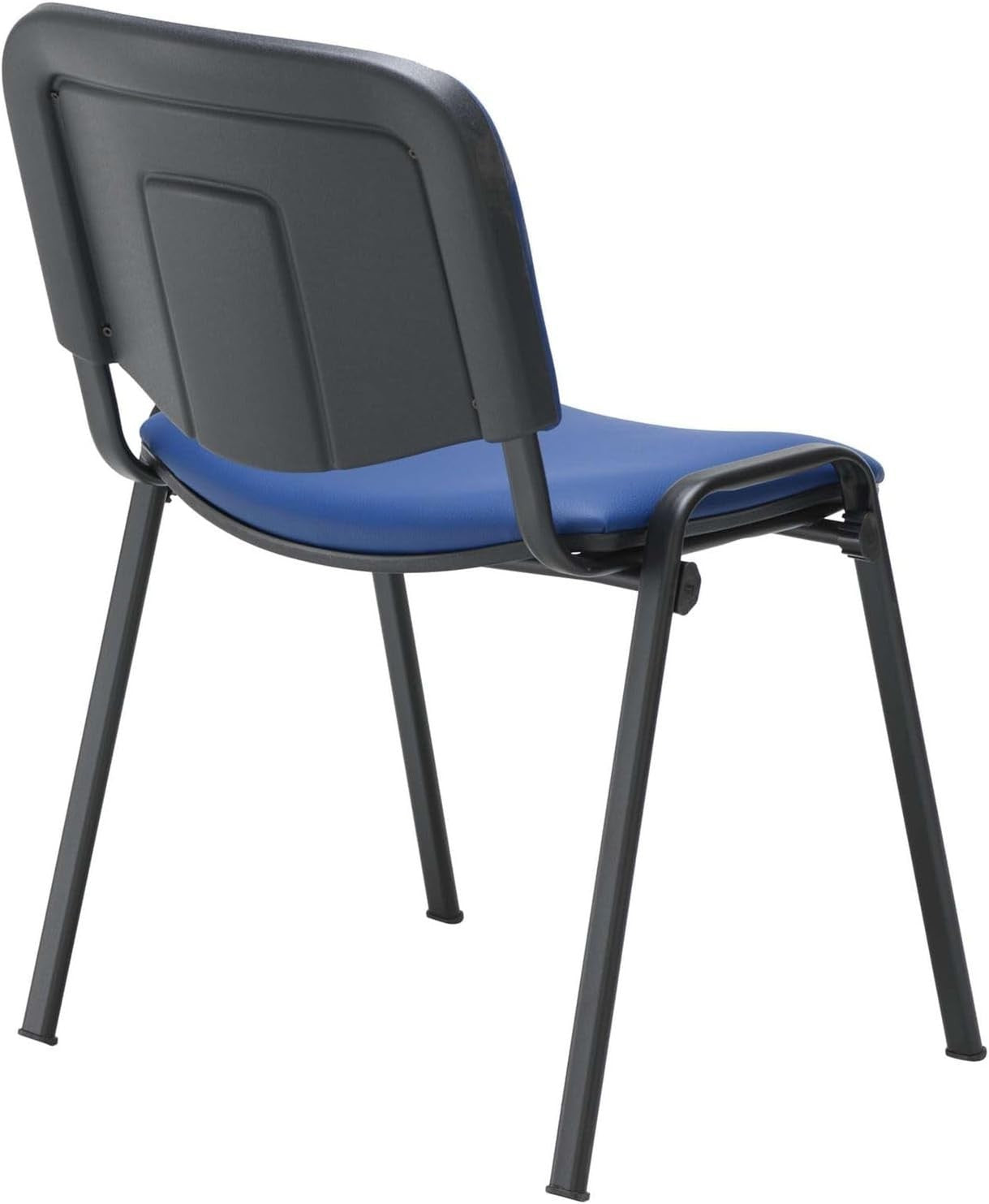 Heavy Duty Stackable Meeting Chairs PU Padded Seat Blue 4 Pack