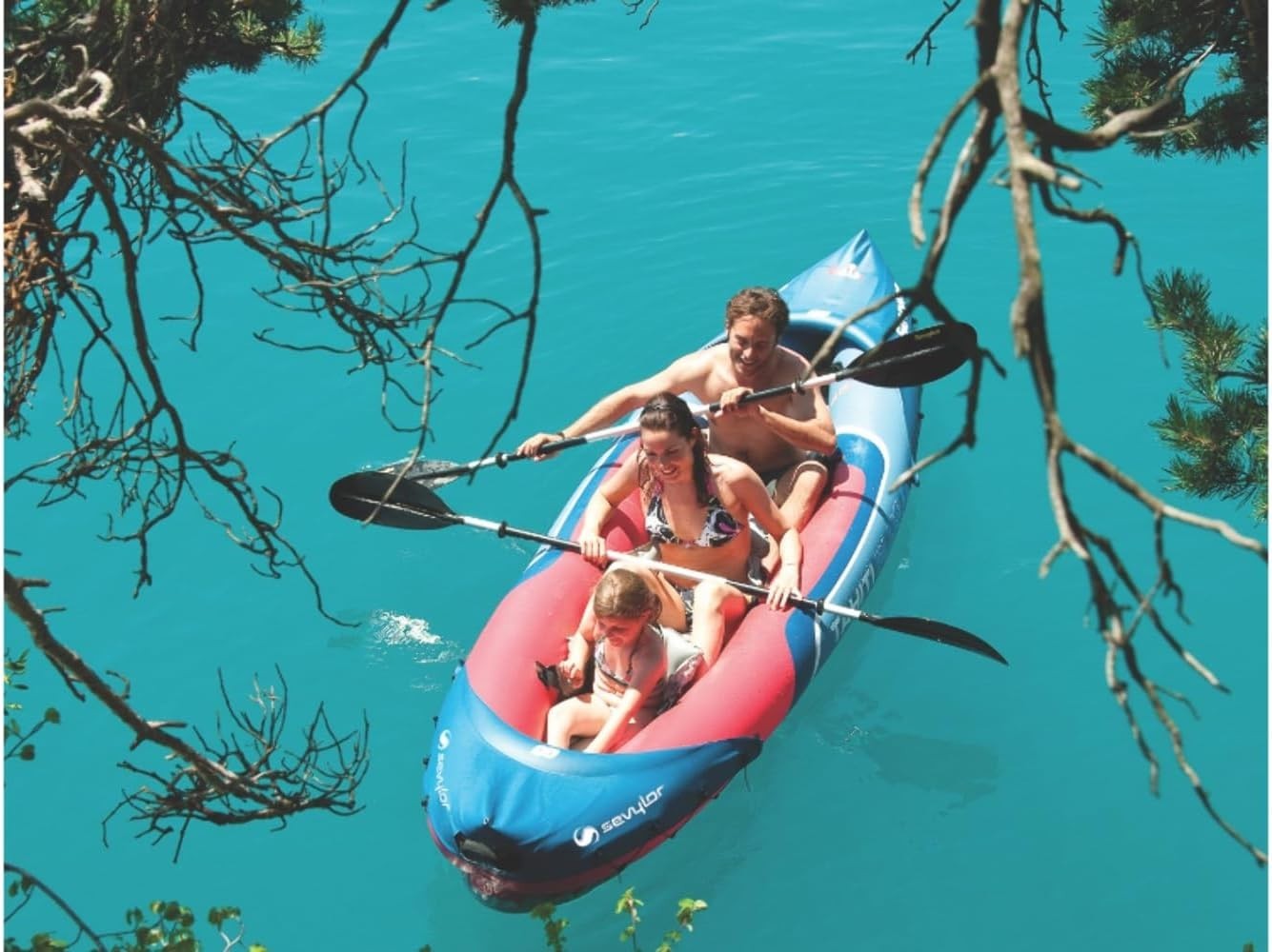 3 Person Inflatable Kayak Canoe PVC Foldable Boat w/ Backpack