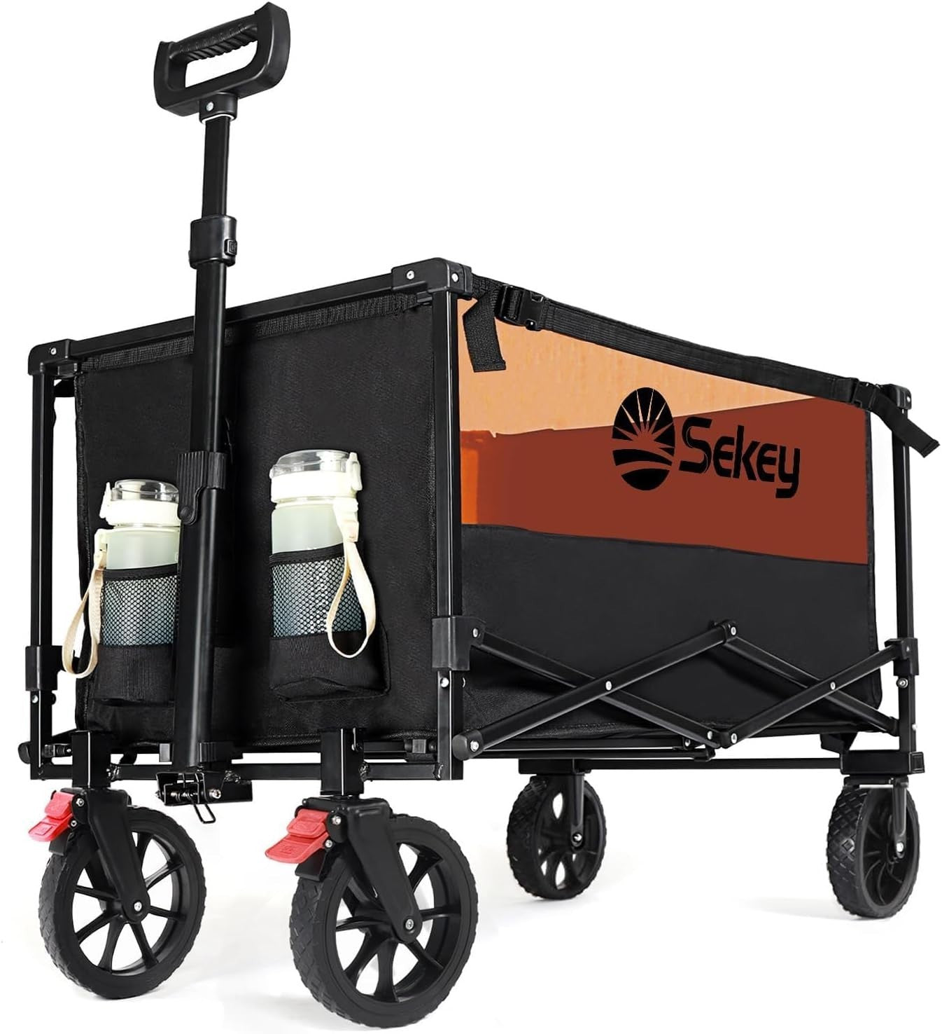 Heavy Duty 200L Folding Camping Wagon 330lb All Terrain Festival Beach Trolley