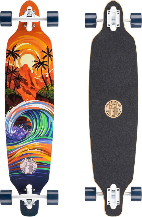 39 Inch Twin Tip Longboard Complete Skateboard Canadian Maple Deck Smooth Ride