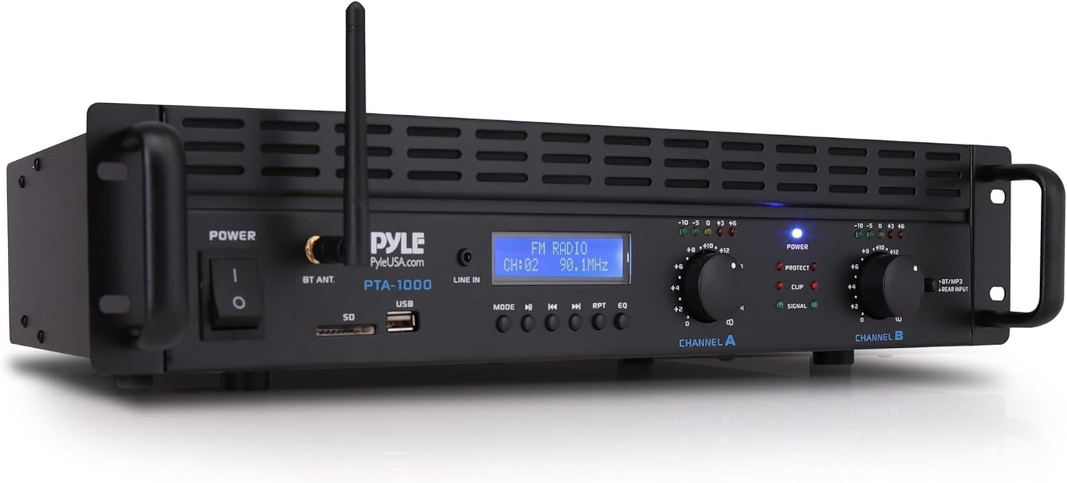 2000W Bluetooth Power Amplifier 2 Channel Bridgeable Rack
