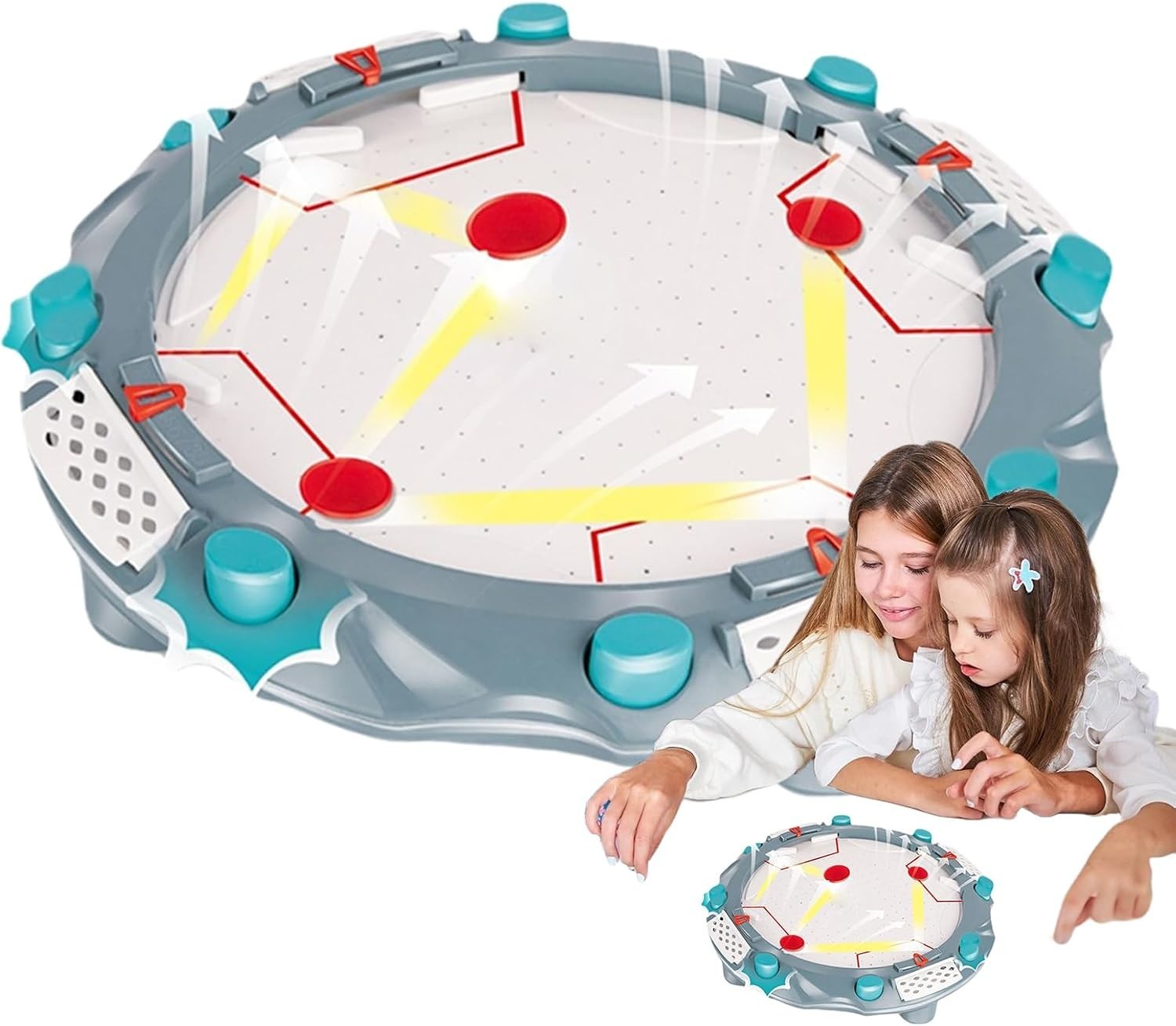 Portable Air Hockey Table Battery Powered Mini Tabletop Game Kids
