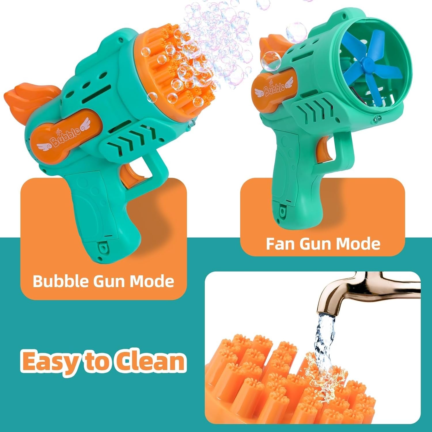Bubble Gun 29 Hole Kids Electric Bubble Machine Silent Toy