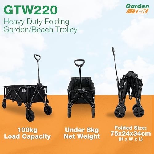 135L Folding Garden Trolley Cart Wagon Heavy Duty Outdoor Festival