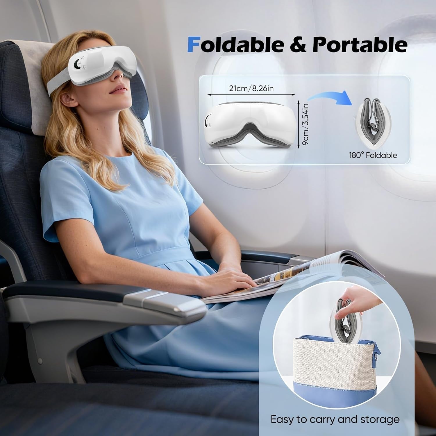 4 in 1 Heated Eye Massager Air Pressure Vibration Sleep Mask