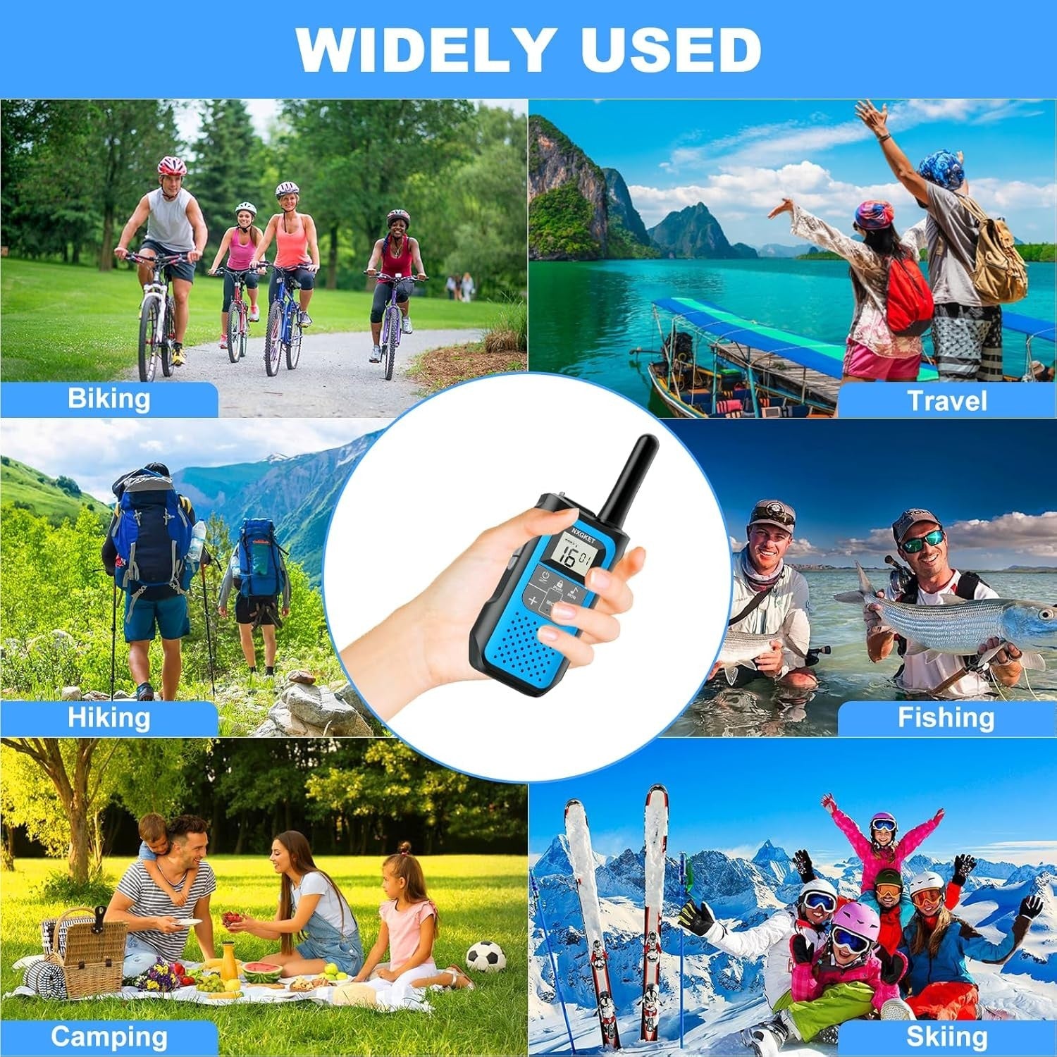 Rechargeable Walkie Talkies 2 Pack Long Range 5KM VOX 16 Channel Radio